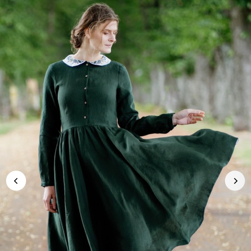 NWT Son De Flor Classic Dress long sleeves with embroidered collar